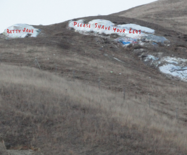 Re-creation of what is thought to be the first inscription at Painted Rock