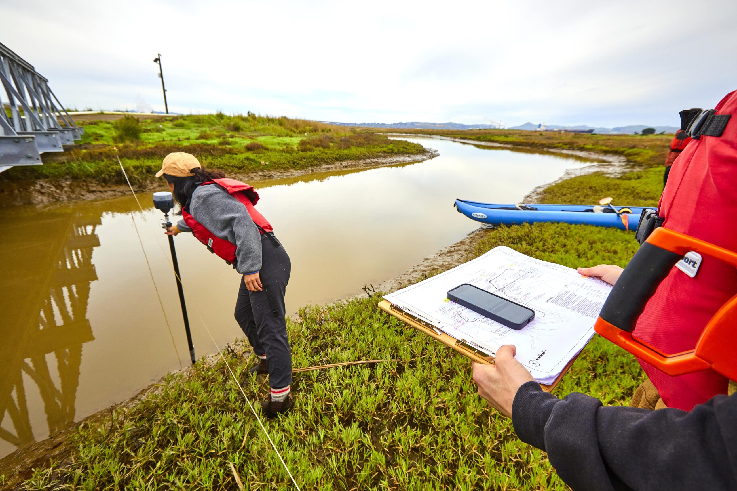 Students doing restoration work